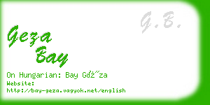 geza bay business card